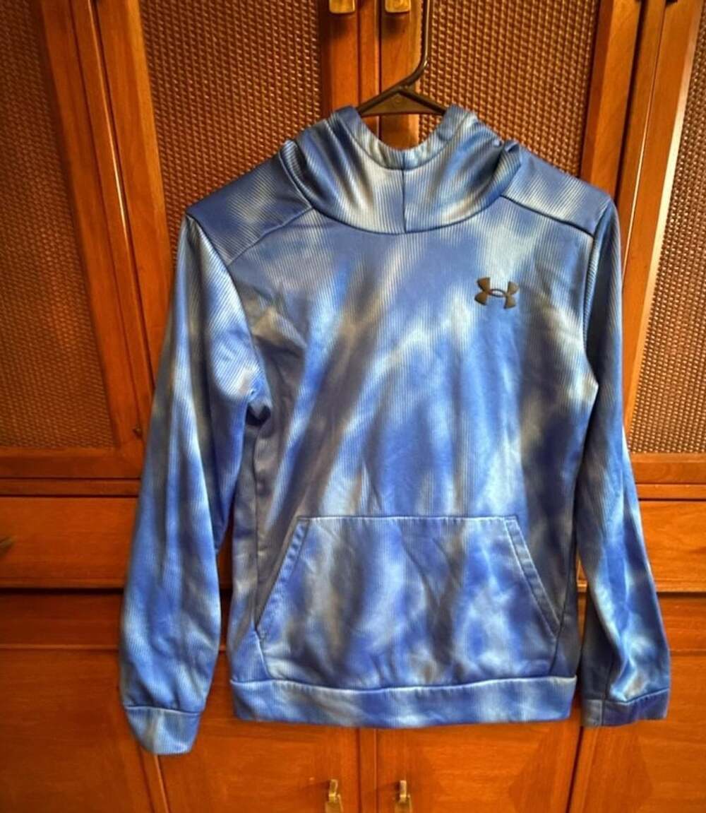 Under Armour Armour Fleece Hoodie Size YL/JG/J-G Blue Tie Dye